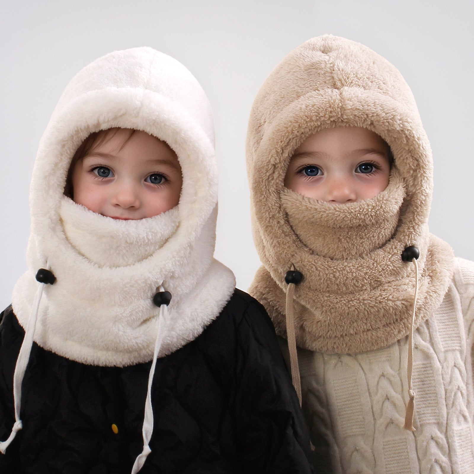 NESLEMY Winter Neck Warmer Hat - Windproof Thermal Kids & Adult Full Face Mask with Detachable Hood