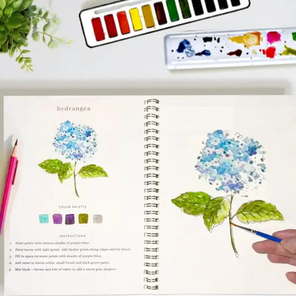 Watercolor Coloring Book Including 12 Colors Watercolor Paint with Brush 🔥Final 3 Hours: 50%OFF🔥